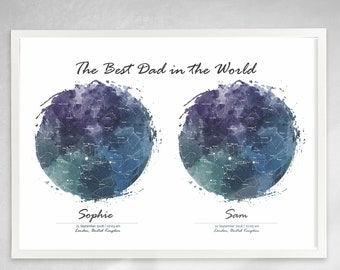 Star map zodiac Fathers day gift for wife Mom birthday gift Gifts for mom Personalized gift for grandmothers Mothers day gift Gifts grandma