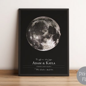 Aangepaste maanfase | Gepersonaliseerde cadeaukunst | Gepersonaliseerde maanfase | Kunst aan de muur |