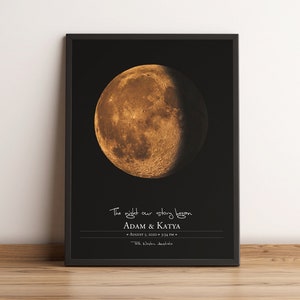 Aangepaste maanfase | Gepersonaliseerde | voor cadeaukunst Gepersonaliseerde | van de maanfase Kunst aan de muur |