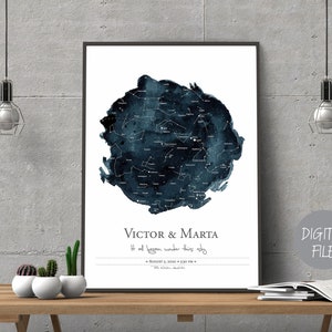 Personalisierte Sternenkarte, Nachthimmel Poster nach Datum, Personalisiertes Sternenkarte Poster, The night we met, digitale Dateien, Geburtsposter, Hochzeitsgeschenk