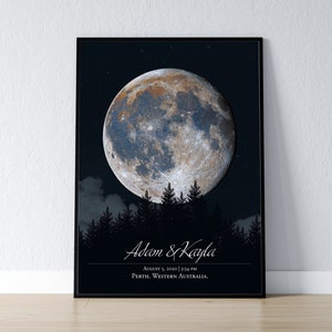 Aangepaste maanfase | Gepersonaliseerde cadeaukunst | Gepersonaliseerde maanfase | Kunst aan de muur |