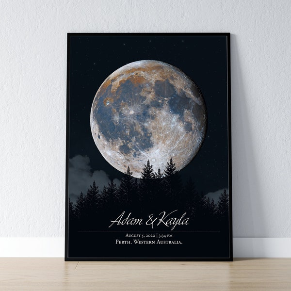 Custom Moon Phase | Personalised gift art | Personalized moon phase | Wall art |