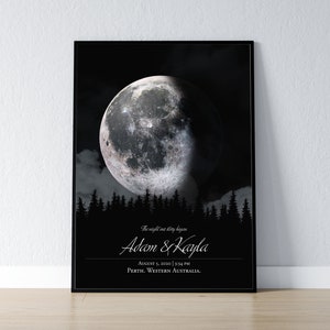 Aangepaste maanfase | Gepersonaliseerde cadeaukunst | Gepersonaliseerde maanfase | Kunst aan de muur |