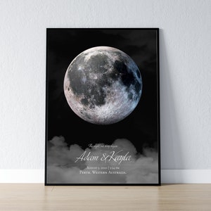 Aangepaste maanfase | Gepersonaliseerde cadeaukunst | Gepersonaliseerde maanfase | Kunst aan de muur |