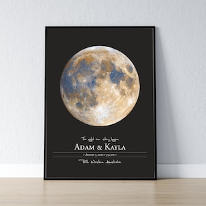 Aangepaste maanfase | Gepersonaliseerde cadeaukunst | Gepersonaliseerde maanfase | Kunst aan de muur |