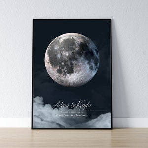 Aangepaste maanfase | Gepersonaliseerde cadeaukunst | Gepersonaliseerde maanfase | Kunst aan de muur |