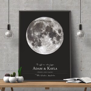 Aangepaste maanfase | Gepersonaliseerde cadeaukunst | Gepersonaliseerde maanfase | Kunst aan de muur |