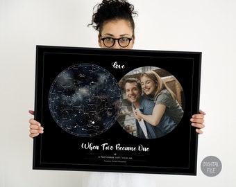 Custom Star Map with PHOTO, Personalized Anniversary Gift, Gift Idea for Husband, Gifts for Wife, Wedding Gift Idea,DIGITAL DOWNLOAD