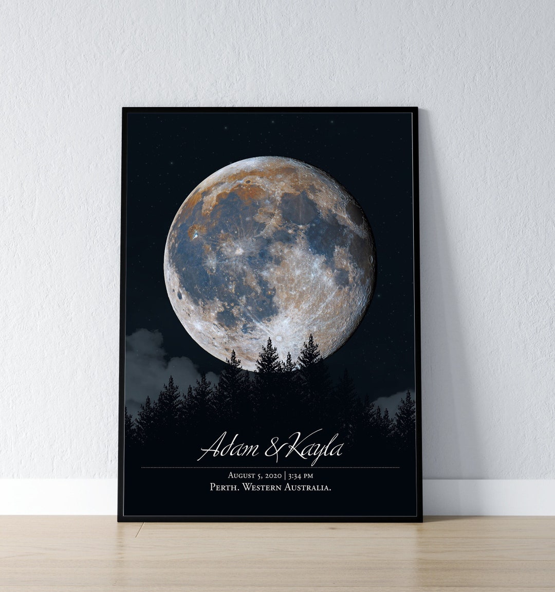 Custom Moon Custom Moon Phase Print | Personalized Gift Art (digital Download) - Etsy