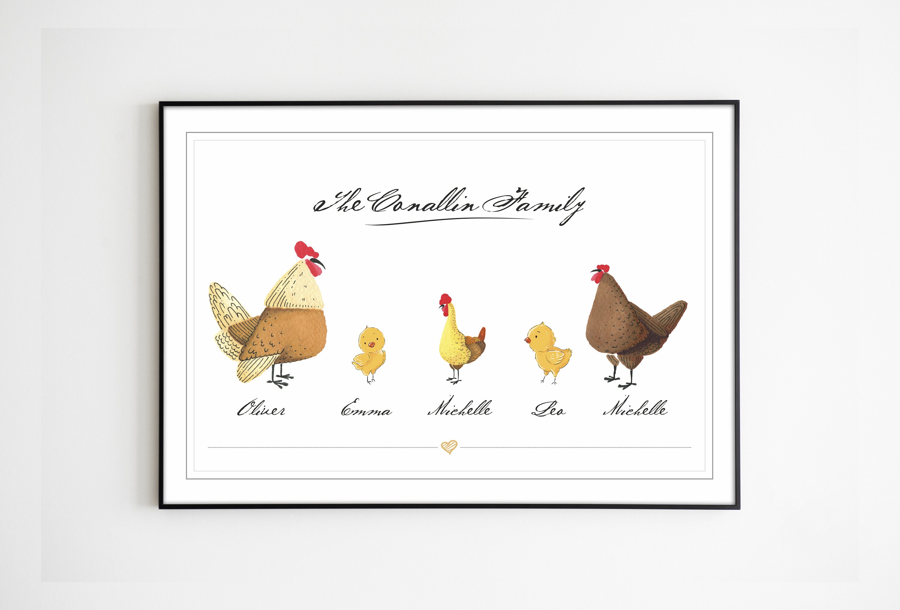 Watercolor clipart - hand drawn Chicken family rooster, hen, chicks and  eggs printable instant download