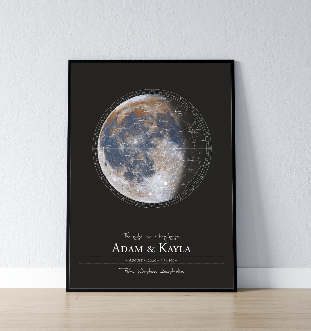 Custom Moon Phase Custom Star Map Personalised Gift Art Personalized ...
