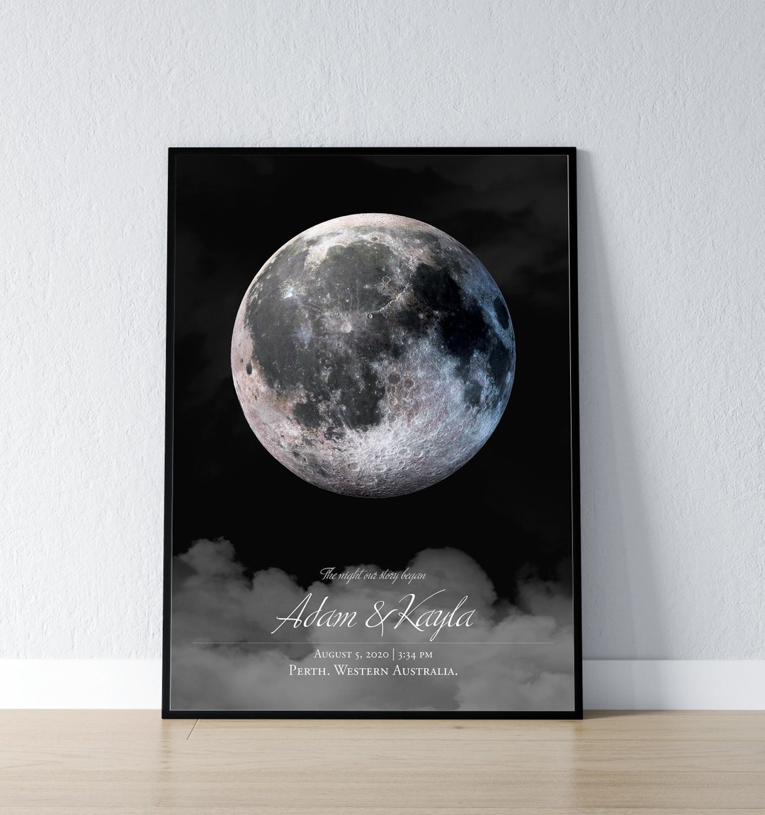 Custom Moon Phase - Personalized Star Map, Night Sky Poster, Wedding ...