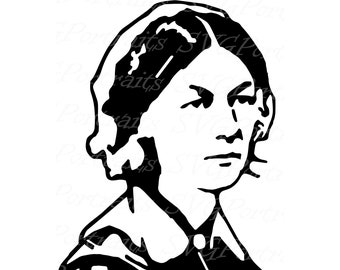 Florence Nightingale SVG DXF png pdf jpg eps vector files | Nightingale svg | nurse svg silhouette | cricut | clipart | cameo, cut, svg