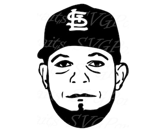 Yadier Molina SVG DXF png pdf jpg eps vector files | Yadier Molina face svg silhouette | cricut | clipart | cameo, cut, svg