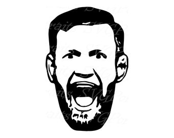 Conor McGregor SVG DXF png pdf jpg eps vector files | Conor McGregor face svg silhouette | cricut | clipart | cameo, cut, svg