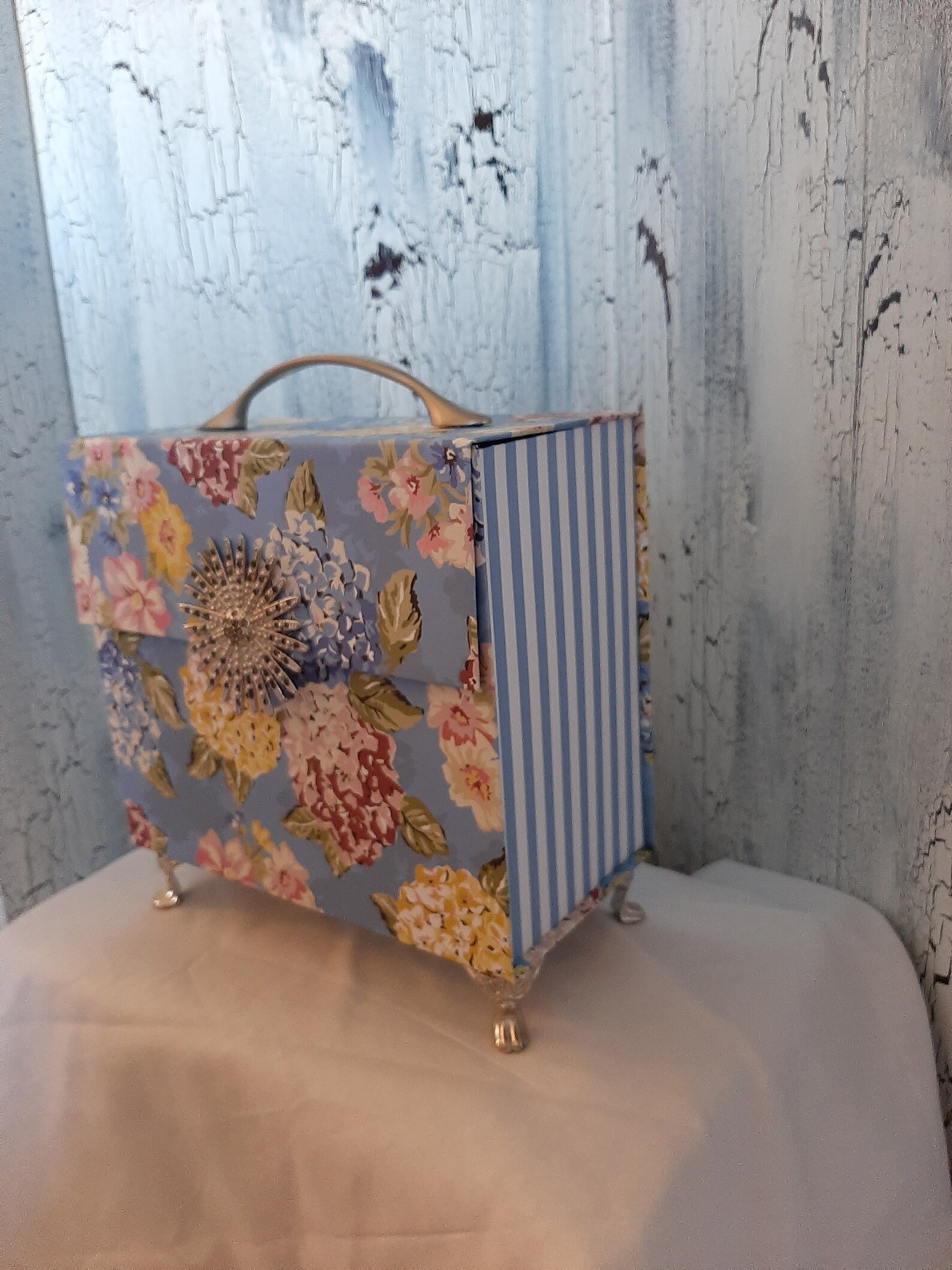 Handmade Decorative Travel Box With Metal Feet and Etsy