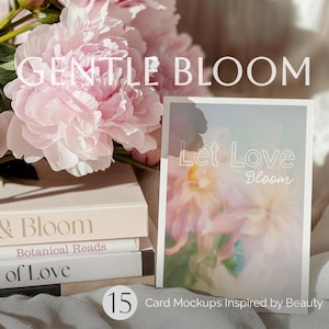 Maqueta de tarjeta Gentle Bloom, maqueta de boda, maqueta de tarjeta romántica, maqueta de 5 x 7, maqueta de invitación, maqueta de tarjeta de amor, maqueta de primavera