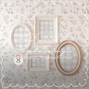 Paquete de maquetas de marcos florales, estilo rústico cottagecore (PSD, JPG)
