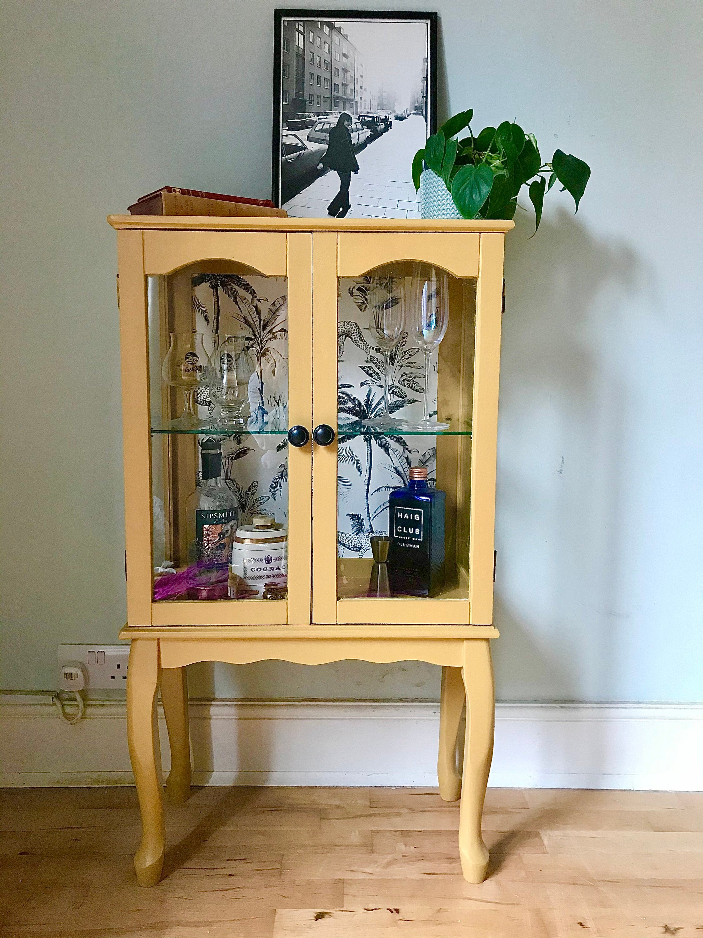 Yellow on sale display cabinet