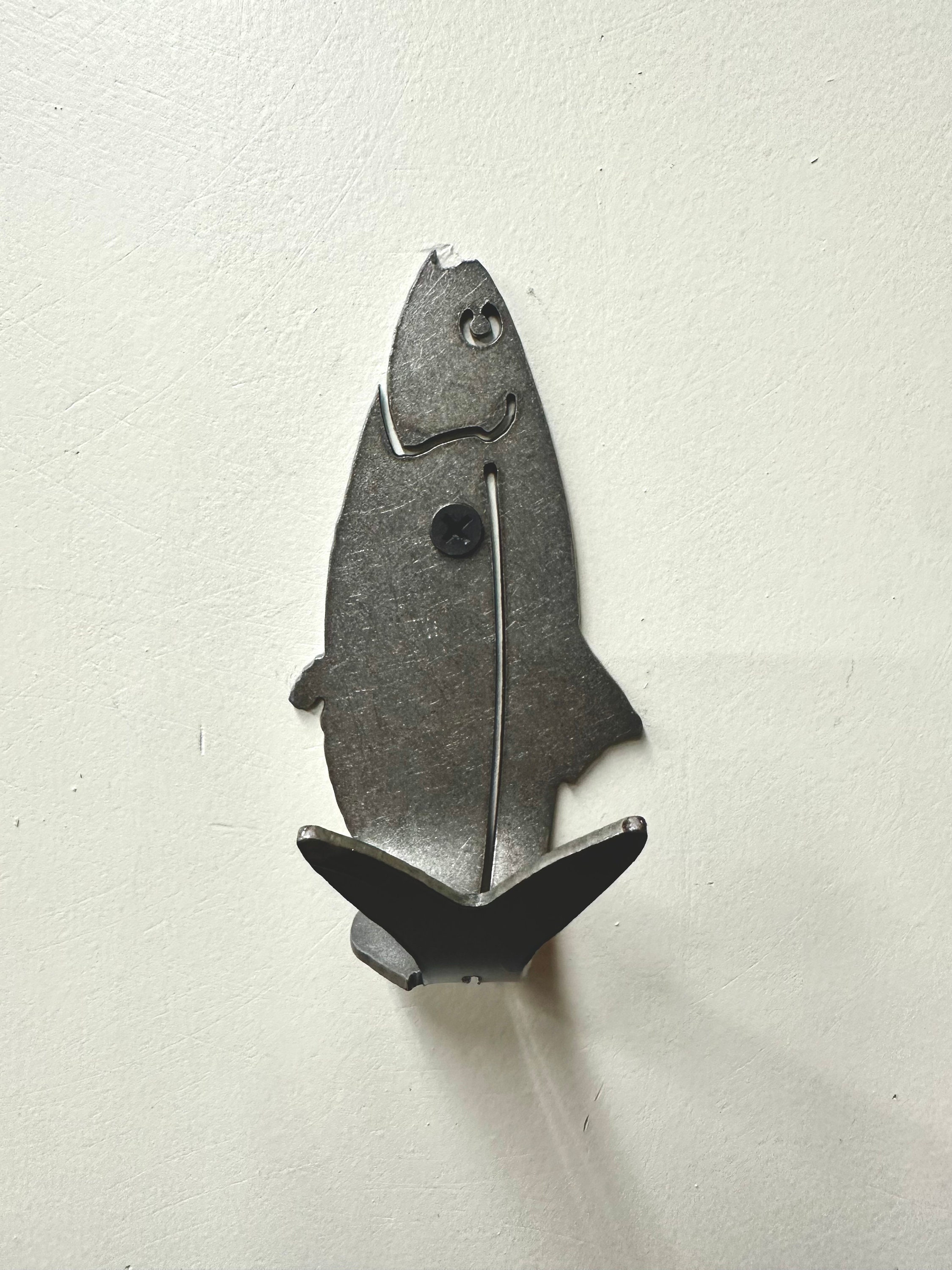 Steel Fish Hook - Wall Hanger Handmade on Cape Cod Steve Swain Original ...