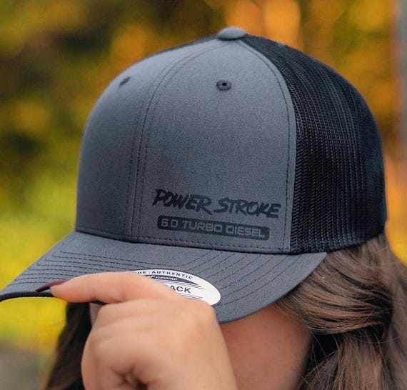 6.0L Powerstroke Diesel Retro Blacked Out Hat - Etsy display picture 3