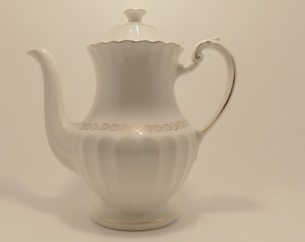 Vintage "Garland" Gold Laurel Coffee / Teapot by J & G Meakin