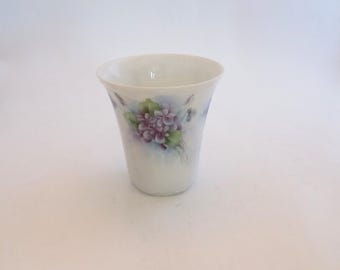 Vintage Violet Purple Floral Hand-Painted Bone China Teacup
