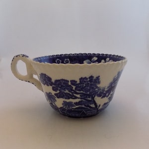 Tazza da tè piatta in transferware blu e bianco con motivo Spode vintage &quot;Tower&quot; - senza piattino - prodotta in Inghilterra