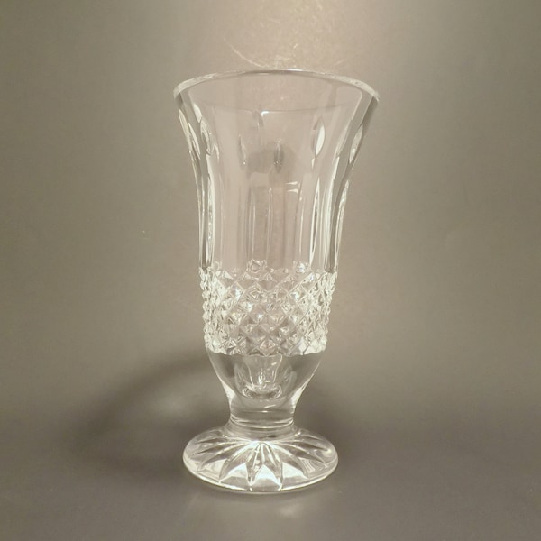 Waterford "Happy Birthday" 7" Footed Flared Flower Vase - Clear Irish Crystal With Carved Birthday Candles- Gift for Someone Special