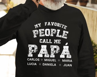 Gift for Papá with grandKids names gift for Papa, Personalized Papa Shirt with grandchildren names shirt for Papa custom gift for Papa shirt