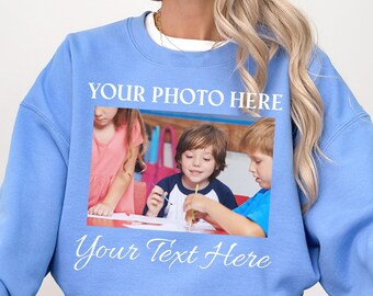 Photo shirt for Mom gift with kids photo for mother, Custom Photo sweatshirt for mom Custom Photo Gift for mother,Personalized photo shirt