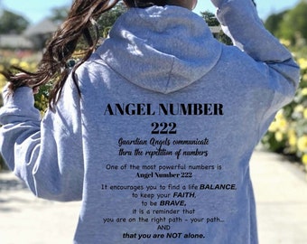 222 ANGEL NUMBER HOODIE,Angel Number 222 gift Angel Language sweatshirt,angel gift,Numerology Hoodie,Oversized Hoodie,Aesthetic Hoodie gift