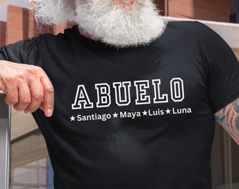 Abuelo Shirt Personalized with Grandkids Names, Custom Abuelo Gift, Spanish Grandpa T Shirt Fathers Day Gift