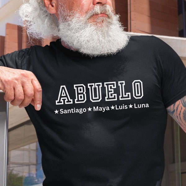 Abuelo gift, Abuelo shirt with grandchildren names, Custom Shirt for Abuelo, granddkids names on shirt, custom Spanish shirt for Abuelo gift