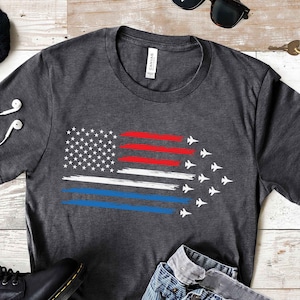 Red White Blue Air Force Flyover Men&#39;s T-shirt, Air Force Shirt, 4th of July shirt, Dad Shirt, Shirt for DAD,July 4th Independence Day shirt