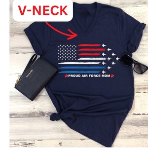 Air Force Mom shirt, Mom Shirt for Air Force Mom, Proud Air Force Mom shirt,BMT Graduation,US Air Force Mom Gift,V Neck T Shirt Military mom