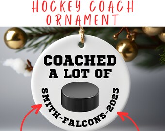 HOCKEY COACH ORNAMENT, personalized hockey coach ornament, coach gift, coach gift personalized,hockey coach gift,assistant hockey coach gift