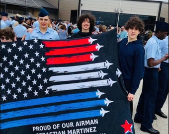 Manta de la Fuerza Aérea, pancarta de manta, pancarta de graduación de la Fuerza Aérea, pancarta de la Fuerza Aérea, pancarta de la Fuerza Aérea, graduación de la Fuerza Aérea, regalo de graduación de aviador