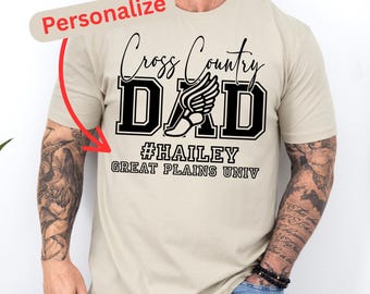 Personalized Cross Country Dad Shirt, XC Dad T Shirt, Runner Dad Gift, Custom Cross Country Shirt, Dad Race Day Tee, XC Dad Gift