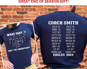 Football Coach Gift, Custom Team Roster Hoodie or Shirt, Personalized Football Coach Sweatshirt, End of Season Gift