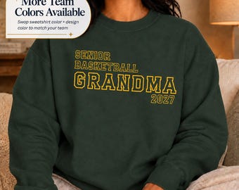 Senior Basketball Grandma Sweatshirt, Class of 2027 Basketball Grandmother Crewneck, Senior Night Gift for Grandma