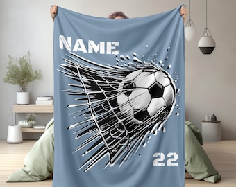 Custom Soccer Blanket with Name & Number