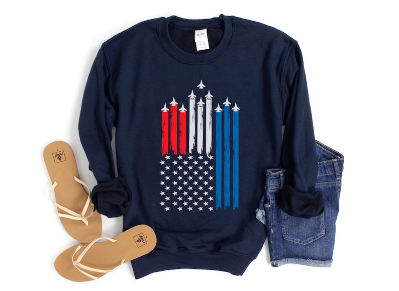 This is a picture of a 4th of July sweatshirt, fourth of July sweatshirt, 4th of July sweatshirt