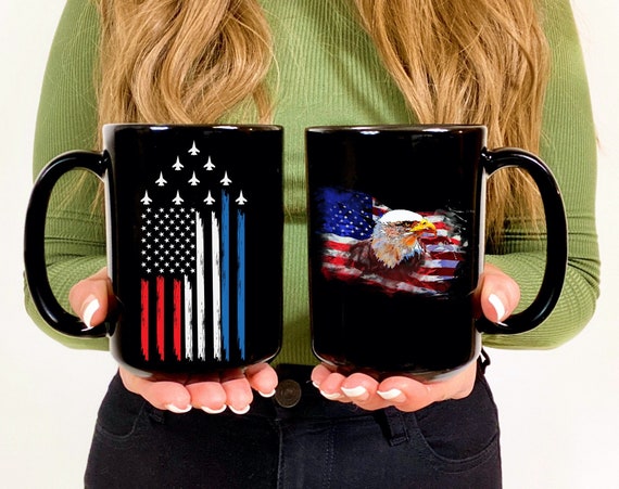 Patriotic Mug,Patriotic gift,USA Flag Gift,US Flag mug,July 4th mug,Air Force gift,Air Force mug,American Eagle gift,Bald Eagle gift,Flyover