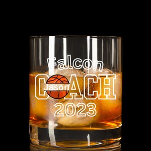 Basketball Coach Glass, Basketball Coach Rocks Glass, Whiskey glass for Basketball Coach, Gift For Basketball Coach, Basketball Coach Gift