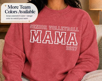Senior Volleyball Mama Sweatshirt Class Of 2027, Personalized Senior Volleyball Mom Shirt, Senior Night Gift For Mom Crewneck