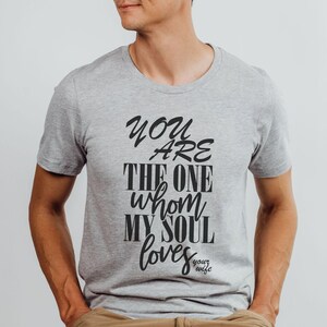 Christian husband t shirt with scripture design, faith based religious apparel for men