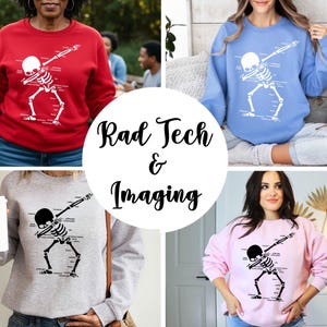 xray tech sweatshirt gray, radiology skeleton design, rad tech apparel