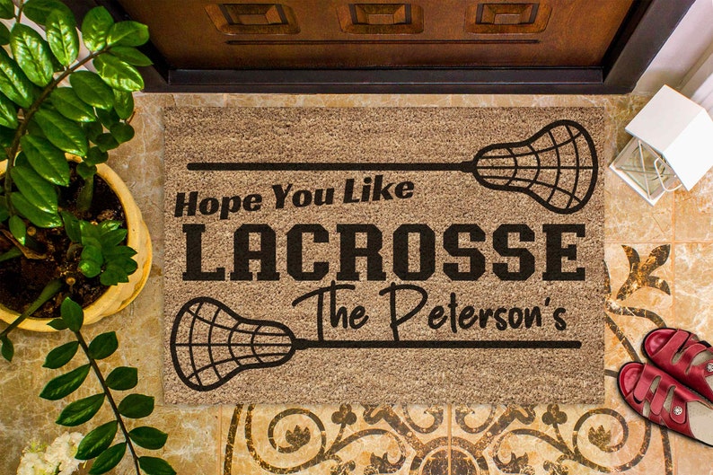 Lacrosse Gift Doormat,Personalized Lacrosse Gift for Lacrosse family gift for Lacrosse Coach Gift,Personalized Doormat Personalized Door mat
