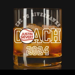 Coach Gifts for Baseball COACH GIFT for Baseball Coach, gift for Baseball Coach, gift for Assistant Baseball Coach gift,custom Whiskey Glass